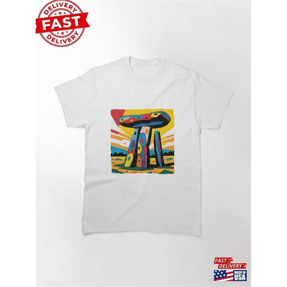 Modern Art Dolmen A Little Out Of Balance Classic T-Shirt Unisex